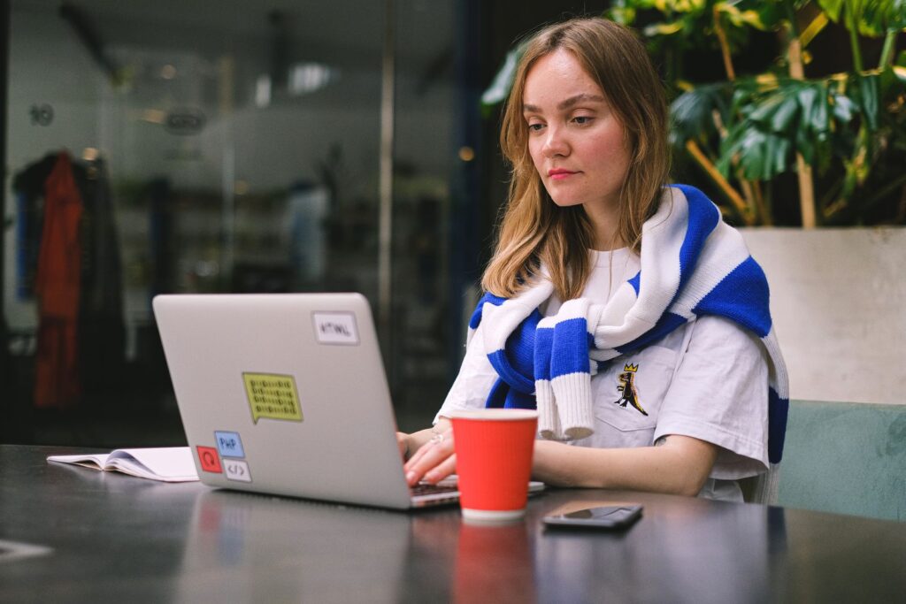 Designer working on a laptop