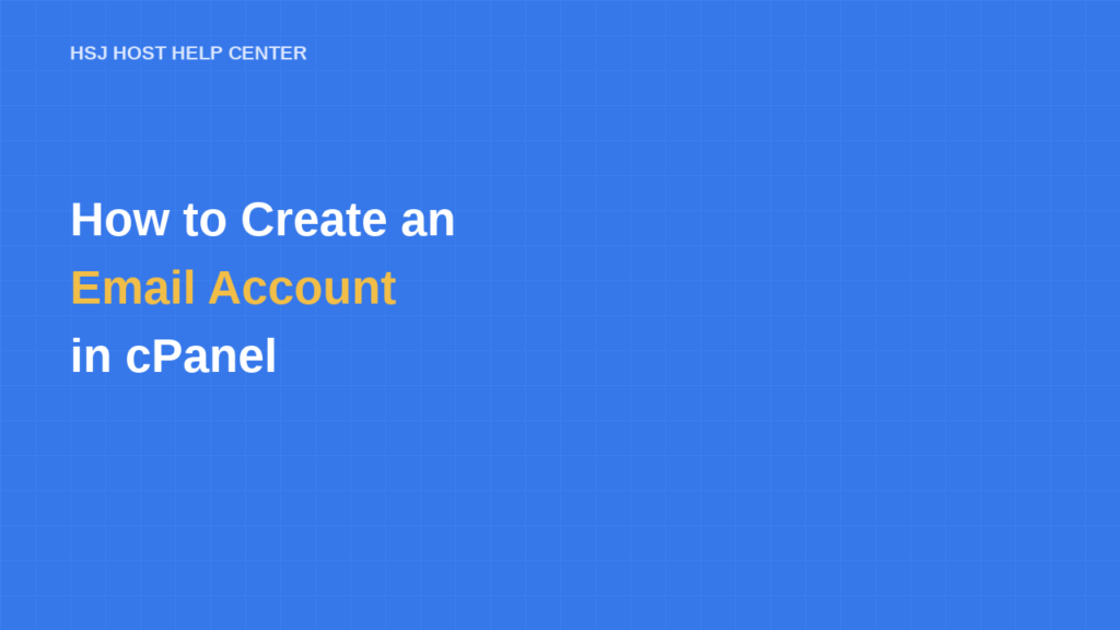How to create an email account in cPanel